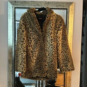 Kate Moss Inspired Faux Fur Leopard Coat
